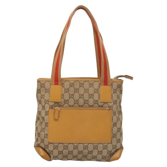 GUCCI GG Canvas Tote Bag Beige Silver 019 019 - Picture 2 of 16